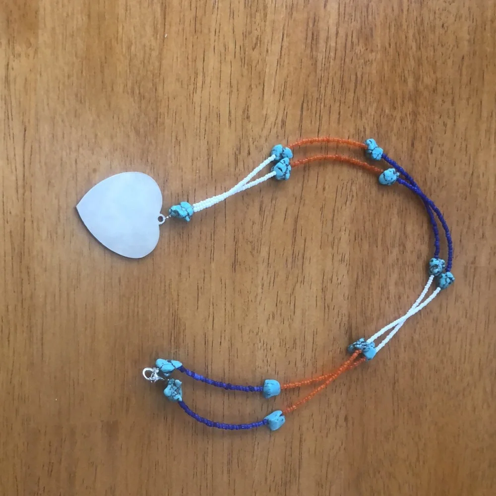 Denver Broncos Sparkle Heart Charm